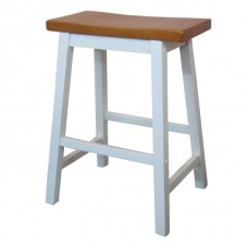 Saddle Barstool 65 cm - White/Aged Teak