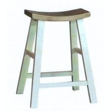 Shinto Stool - Antique White and Oak