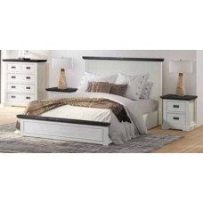Hampton Bed - White & Charcoal - Queen