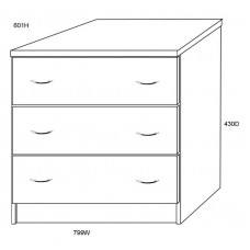 Style Three Drawer Chest