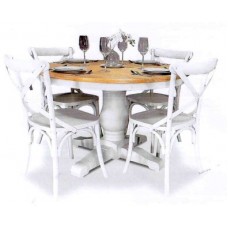 Bristol 7 Piece Dining Suite - White/Oak