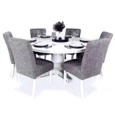 Bristol Waffle 5 Piece Dining Suite - White / Tweed