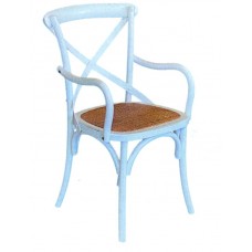 Cross Back Carver Chair - Antique White