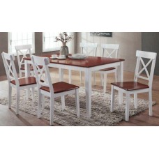 Cross Back Seven Piece Dining Suite