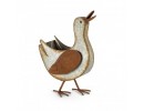 Galvanized rust duck planter