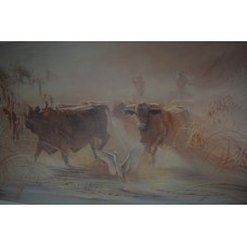 Herd Bulls & Egret by Phillip Richmond - Limited Edition 