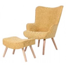 Jacob Reading Chair & Ottoman - Yellow