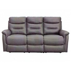Milano Leather Three Seater - Black