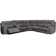 Morgan Corner Lounge with Three Electric Recliners - Grey