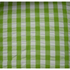 Seersucker Gingham Tablecloth 145 x 185 - Lime Green