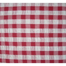 Seersucker Gingham Tablecloth - Rectangle - 145 x 270 cm - Red