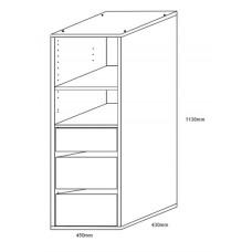 Style Wardrobe Insert - Three Drawers Two Shelves