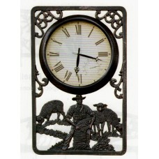 Shearing Outdoor Clock with Thermometer